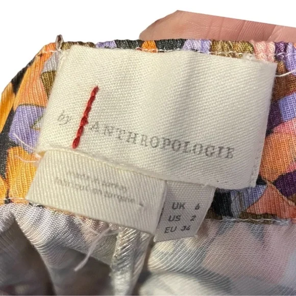 Anthropologie Sz 6 multicolored festival Wide Leg Pants 25” inseam - Picture 7 of 7